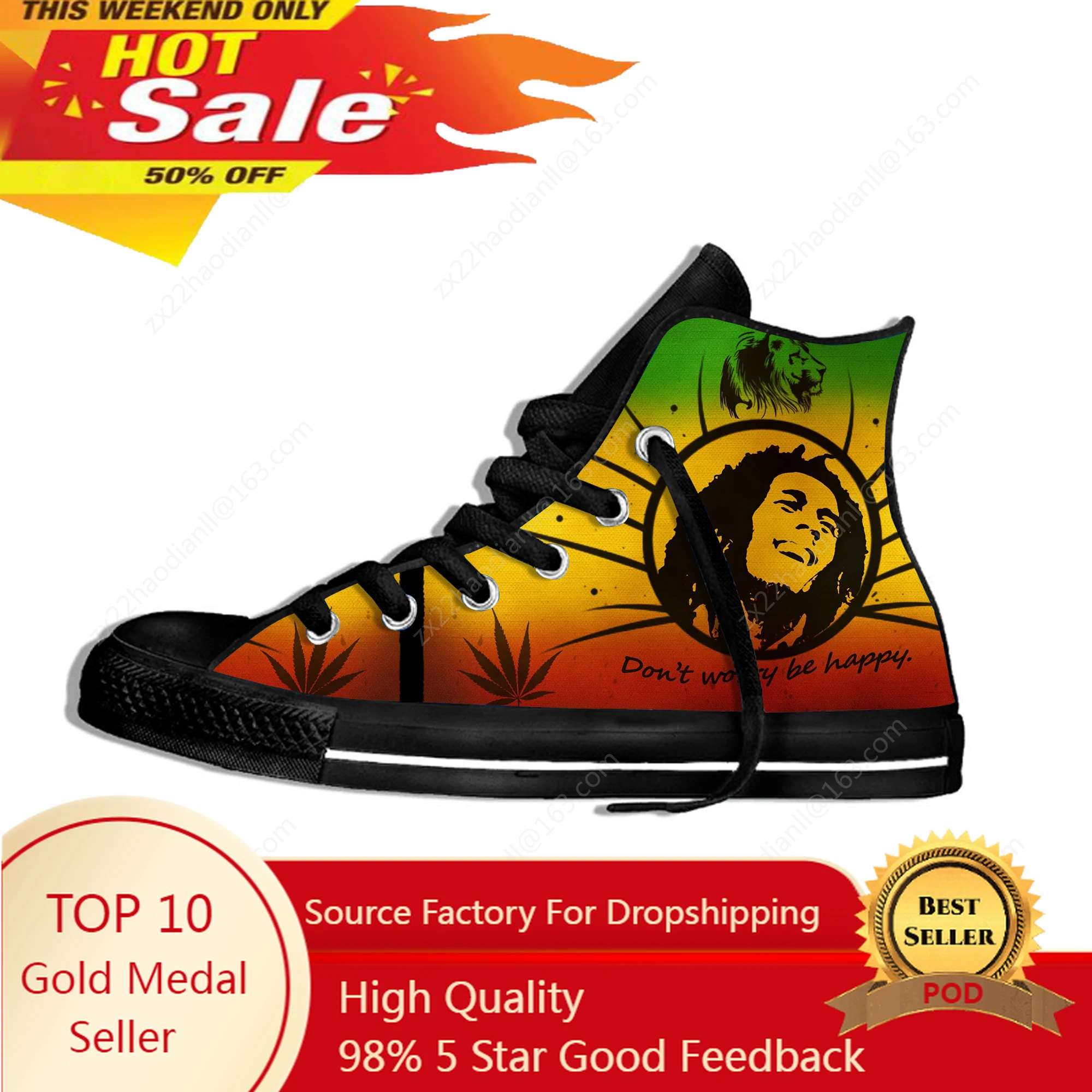 Legend Bob Marley Reggae Star Rasta Music Funny Fashion Lightweight High Top Cloth Shoes Men Women Casual Breathable Sneakers