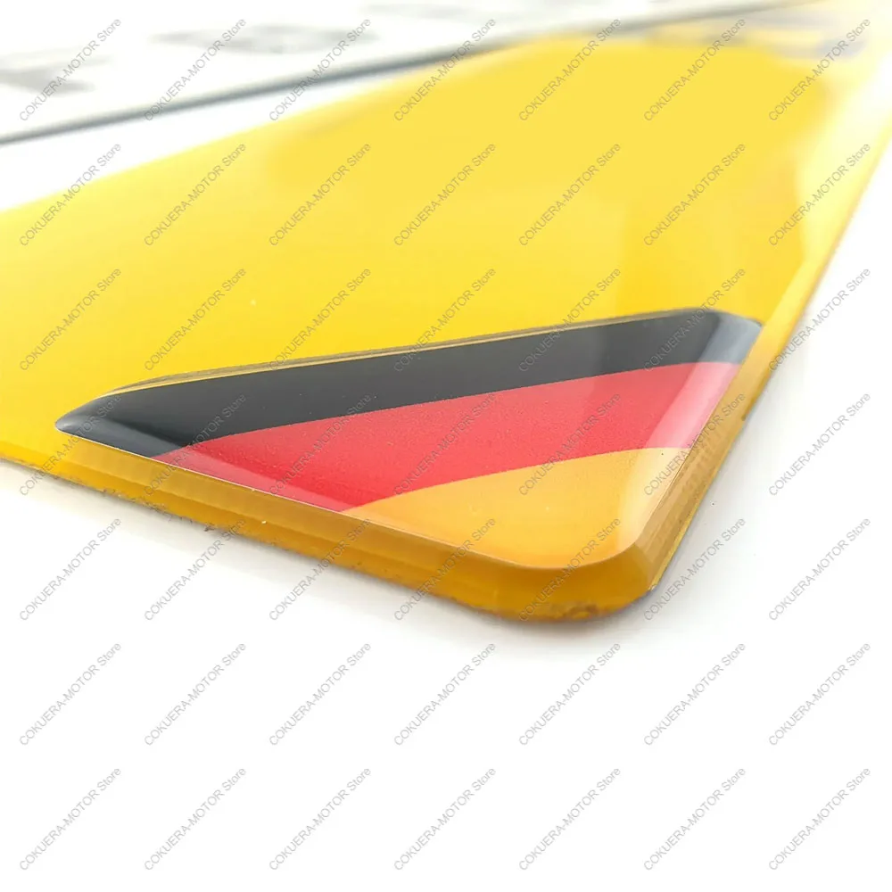 National Flag Number Plate Corner Sticker x2 Decal Epoxy Resin Sticker