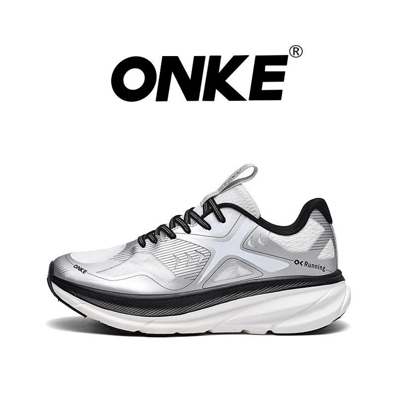 ONKE Carbon Plate Mesh Breathable Male Running Shoes Shock-proof Road Running Shoes Sneakers Soft Lace-up Cloud Tennis Shoe