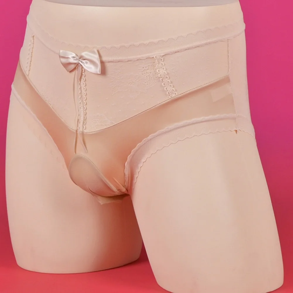 

Мужские сексуальные трусы-бикини с выпуклым мешочком, дышащее нижнее белье из ледяного шелка, кружевные прозрачные трусы, трусики-сисси