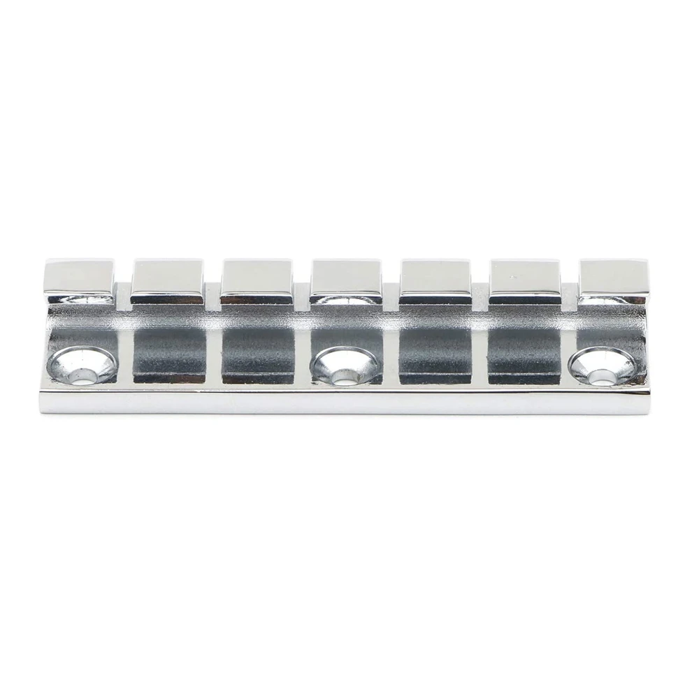 12 String/6 String Metal Guitar Bridge Fixed Hardtail Saddle Bridge Top Load Guitar Tailpiece Chrome