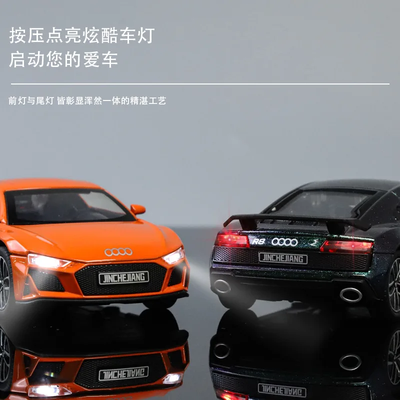 1:32 Audi R8 Supercar Alloy Model Car Toy Diecasts Metal Casting Sound and Light Car Toys For Children Vehicle