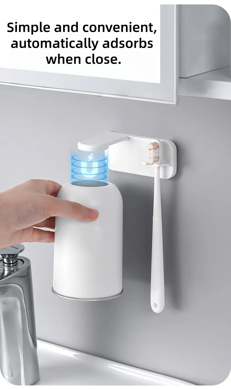 Magnetisk tandborsthållare i rostfritt stål för badrum_voghion.com