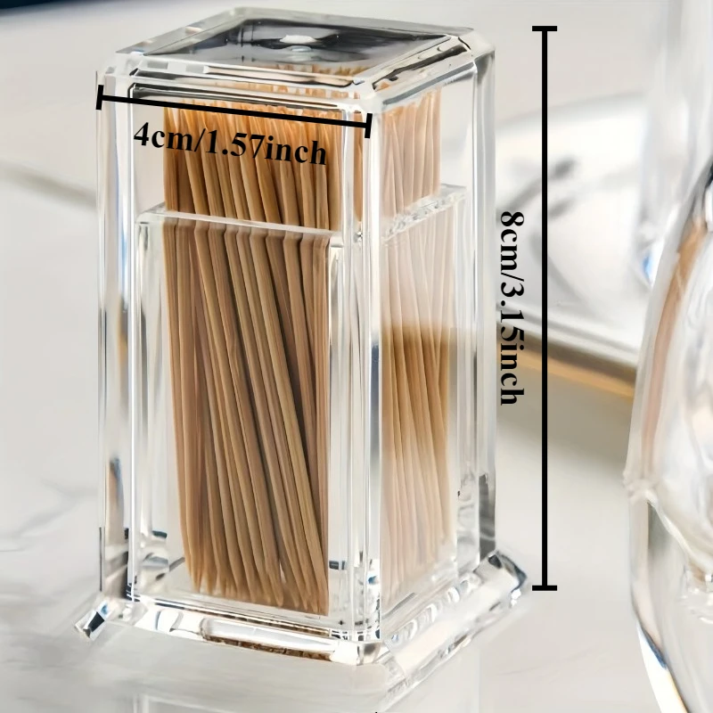 Transparent Toothpick Container - Stylish And Practical for Home And Kitchen Organization, Easy to Carry And Long-Lasting,