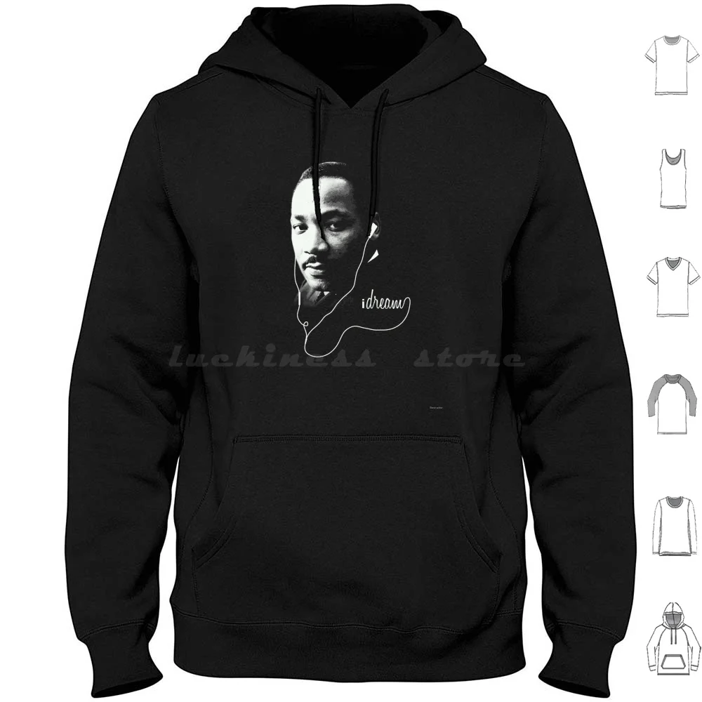 Idream Hoodies Manga Longa Paródia Mlk Luther King Black History Dream