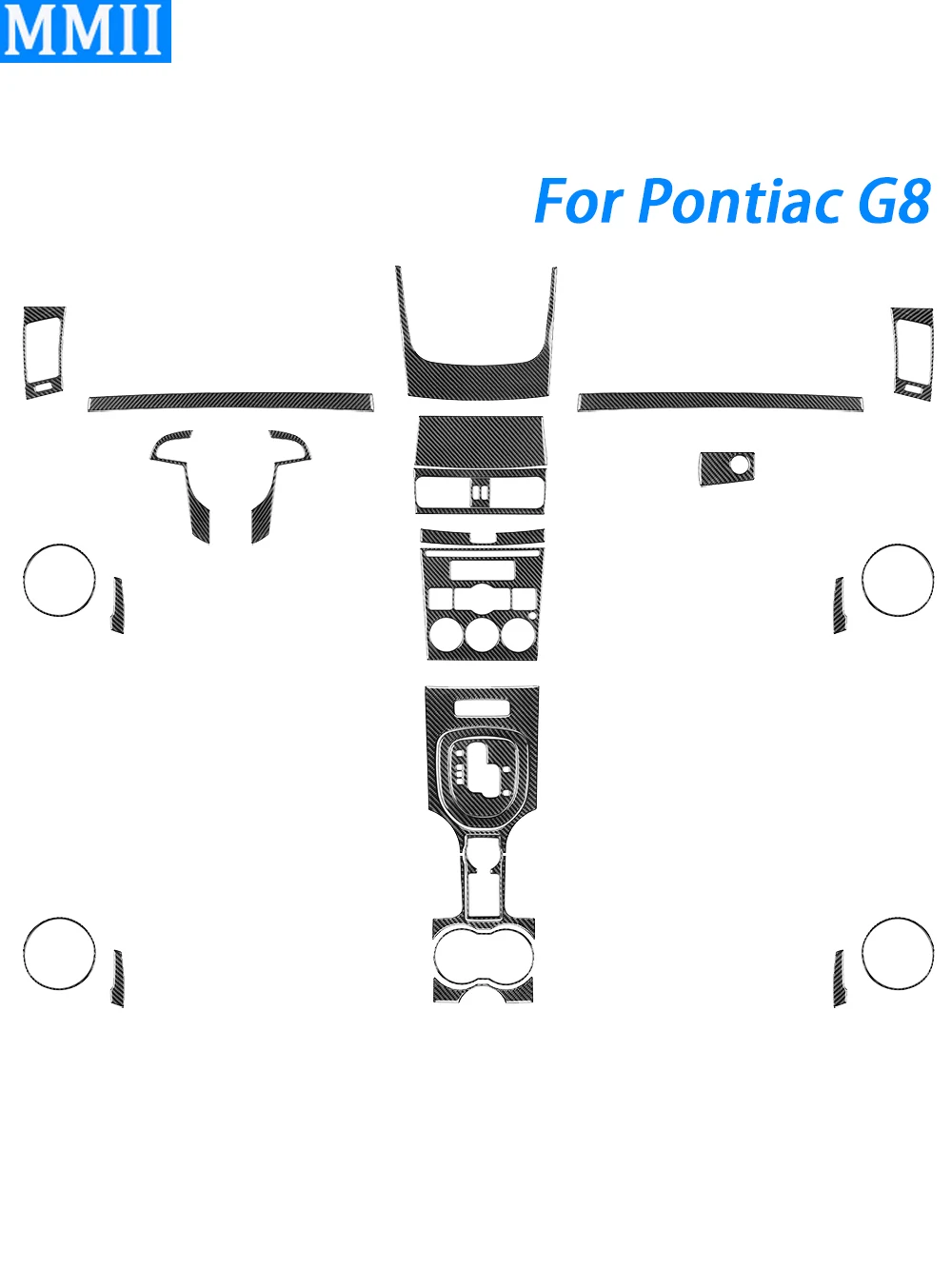 Dla Pontiac G8 2008-2009 Carbon Fiber Gear Shift Center Console Air Vent Outlet Panel Set Trim Car Interior Accessories Sticker — zdjęcie 2