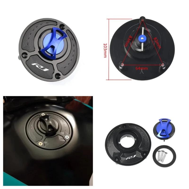 For YAMAHA YZF R1 R1M R7 R6 R15 R15M R3 Fuel Gas Tank Cover Quick Release Rotate Aluminum Oil Cap Racing Motorcycle Accessories