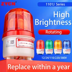 LTE-1101 Indicator Light Rotating Beacon Warning No Sound Strobe Alarm Lamp 12V 24V 110V 220V Yellow Blue Red Green