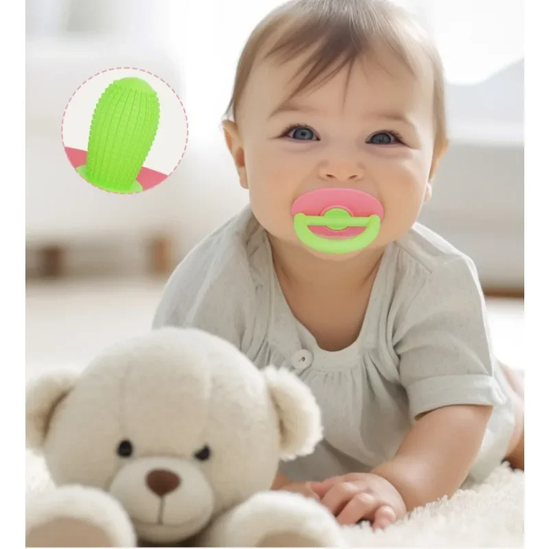 Cactus Baby Anti Eating Hand Gum Baby Bite Fun Grinding Rod Silicone Soothing Nipple Gum Children's Oral Care Pacifier