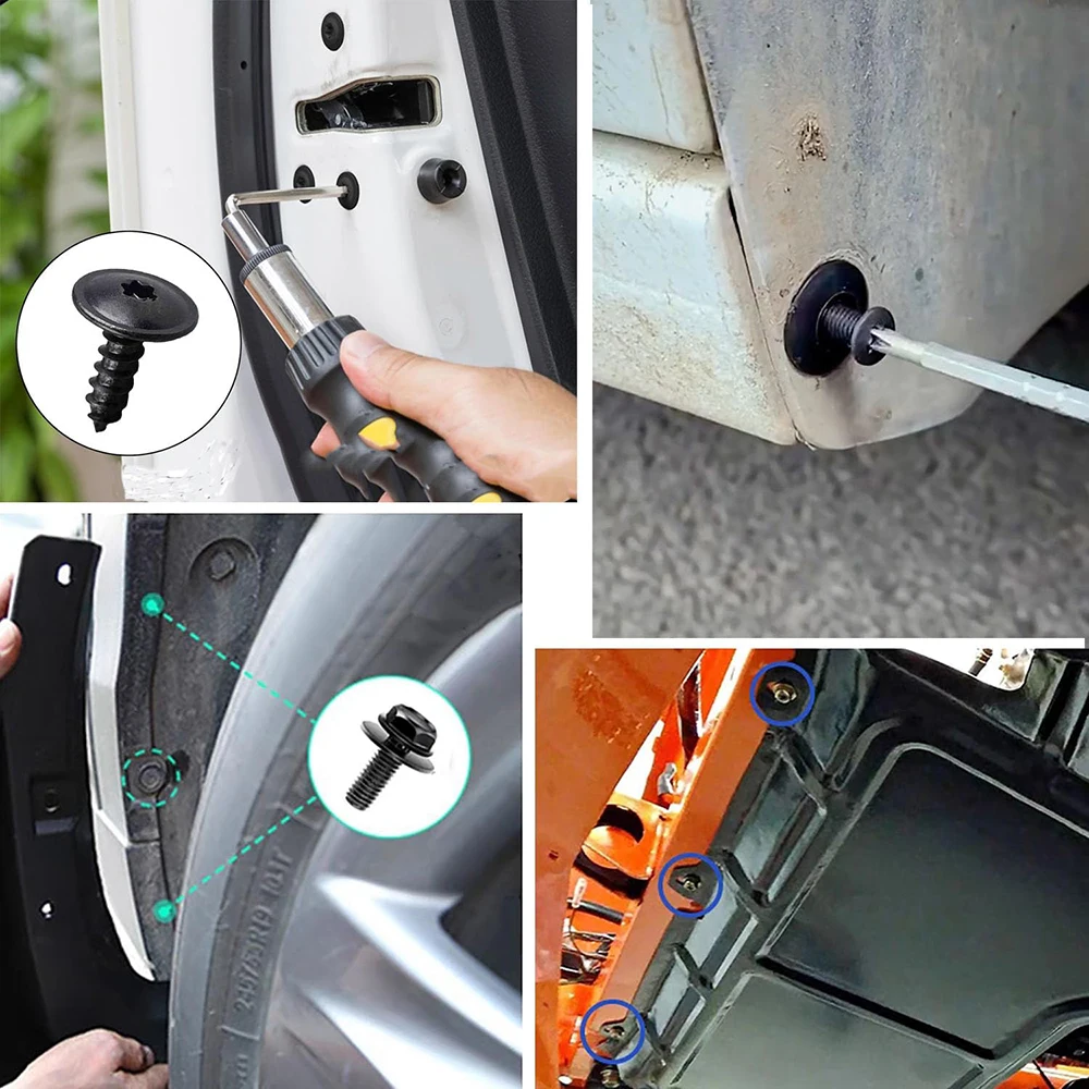 Car Fastener Clip U-Type Metal Screw Clip Tools for Motorcycle Engine Undertray Splash Shield Guard Bumper Screw Car Accessories