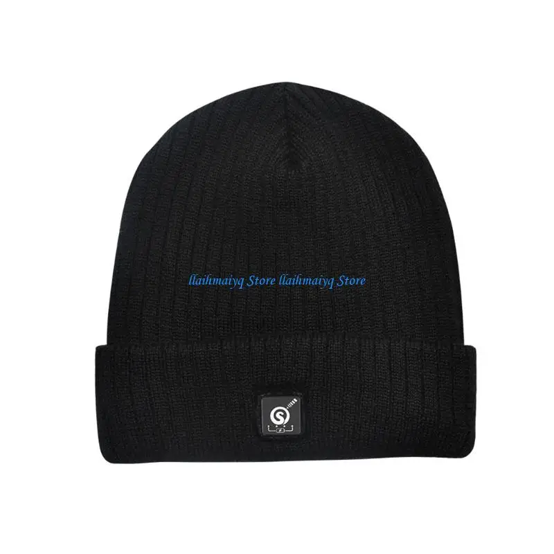 573B Rechargeable Electric Heated Hat Winter Fleece With 3 Heat Setting For Outdoor Sports