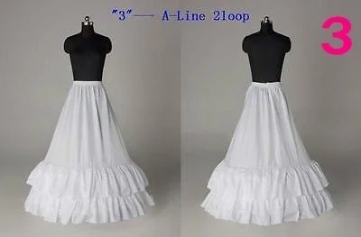 Jupon crinoline blanc, ligne A, cerceau, sans cerceau, court, sous-jupe, mariage, 12 styles