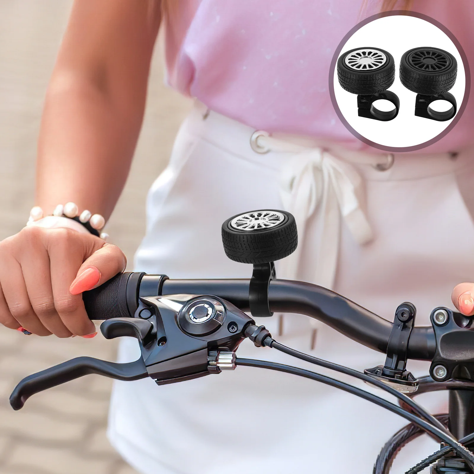 

2Pcs Kids Bike Bell Cartoon Handlebar Ring Loud Clear Sound Bicycle Horn Universal for Mountain Bike Scooter Toddler