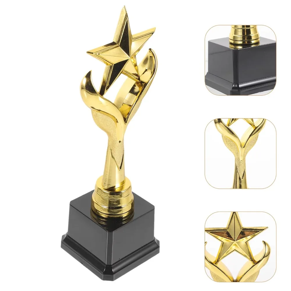 Golden Award Trophy Star Figurines Reward Prize Cup Craft Souvenirs Plastic Winner Award Trophy Children's Performances Award