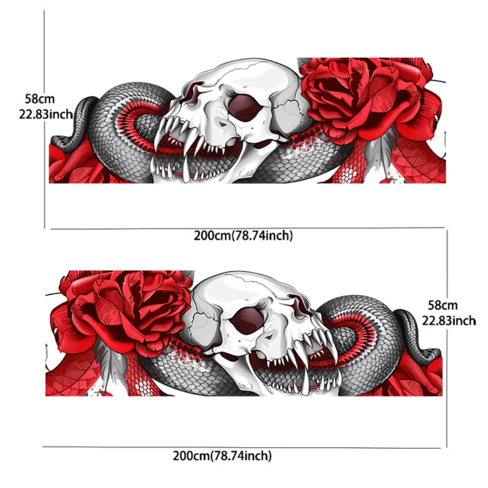 2Pcs Horror Skull By Snakes Car Decals Are Covered with Full Body Decorations To Protect Against Scratch and Are Car Vinyl Wraps