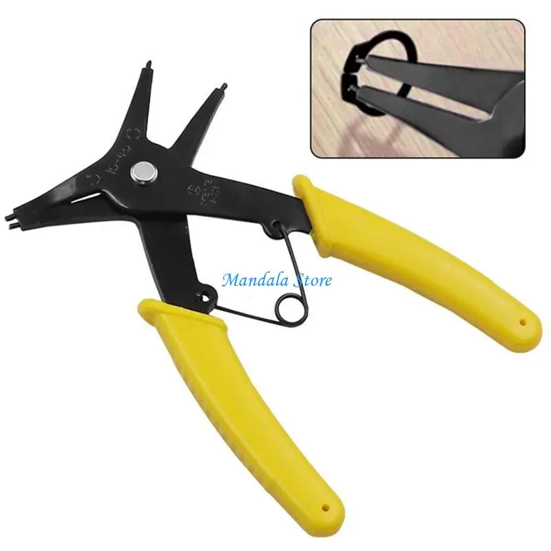 U2JC Two in Circlip Pliers Removing Reassembling Tools Ring Pliers for Internal and External Ring 1Pc