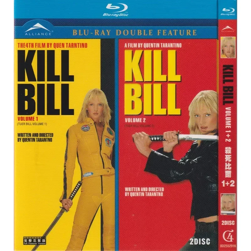 

Blu-ray Action-Adventure Movie Kill Bill 1 and 2 High Definition 2BD Discs Non-DVD Discs