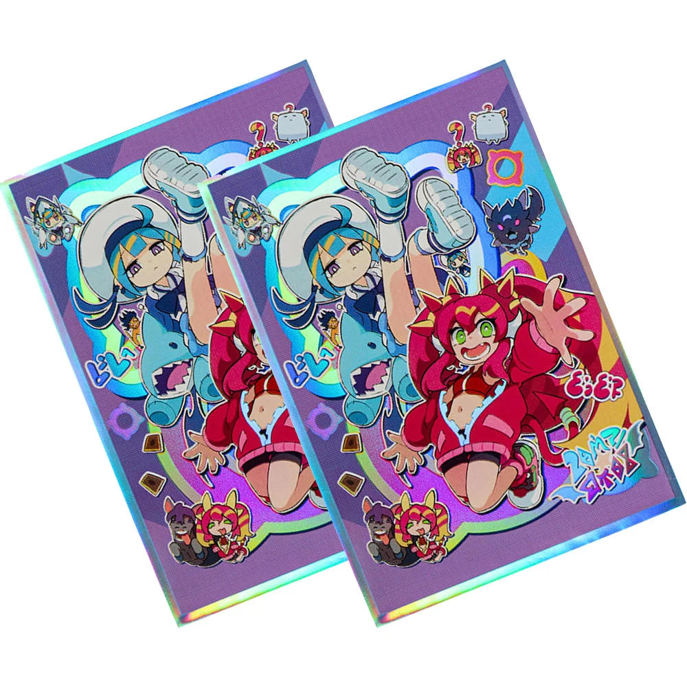 50PCS 63*90mm Twins Art Printing Anime Card Sleeves Perfect Fit YGO Card Protector for PTCG Cards Trading Cards