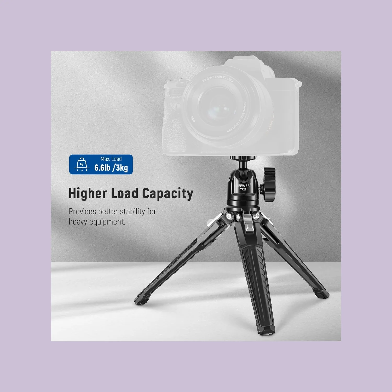 NEEWER Mini Table Tripod 360° Ball Head, Vertical Shooting Portable Desktop Tripod with 1/4
