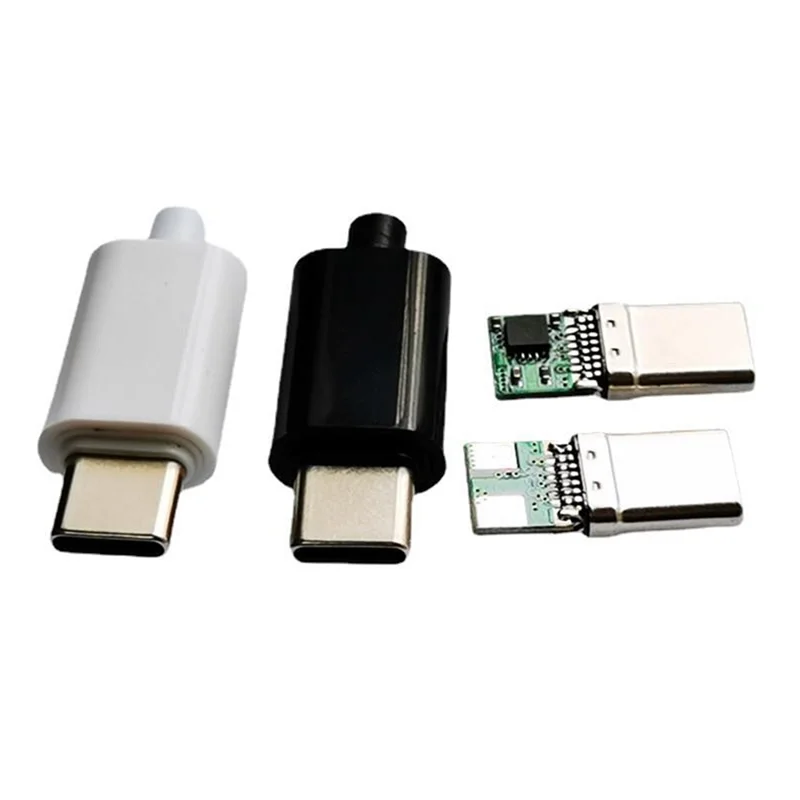 ELECT-10Pcs 12V PD/QC Decoy Board Fast Charge Module With Shell PD 2 3.0 DC Trigger USB Type-C Male QC4 Charge Connector White D
