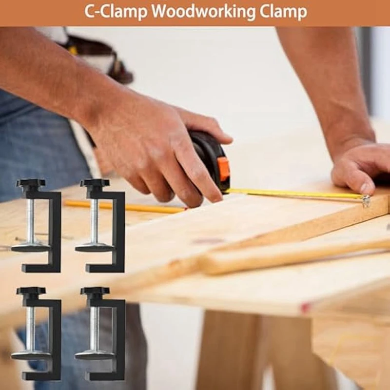 PORK-6Pcs G зажимы для деревообработки Универсальный C-образный зажим Маленький настольный зажим Лицевая рамка шкафа со стабильными зажимами с широкой губкой C