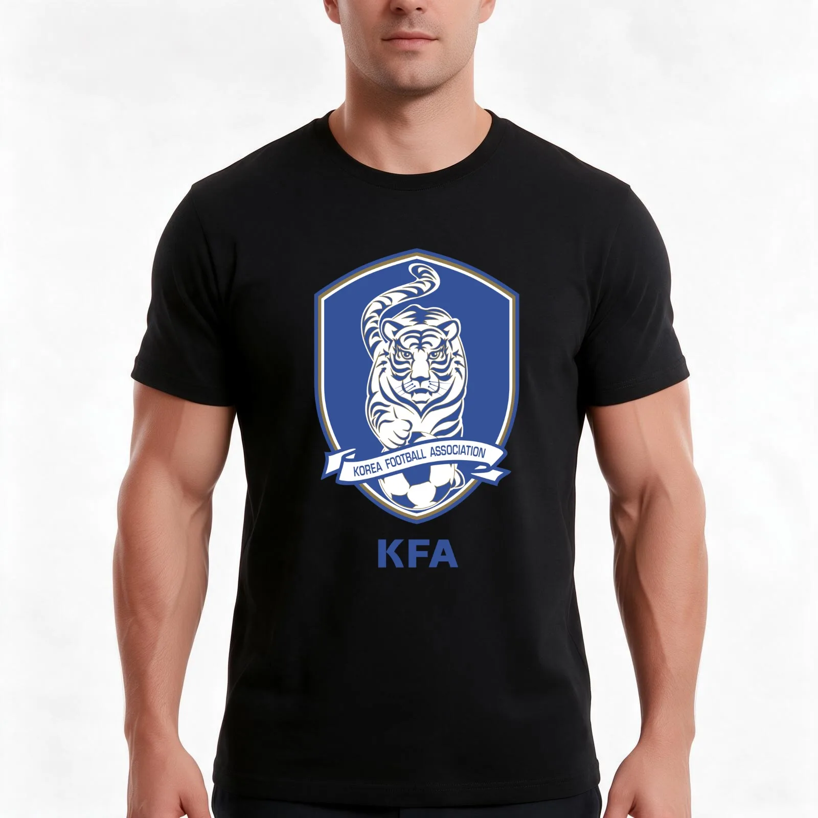 Korea Football Association, for soccer fans. T-Shirt, Summer Casual Cotton Tee, Oversized Streetwear Tops, Vintage Graphic Print
