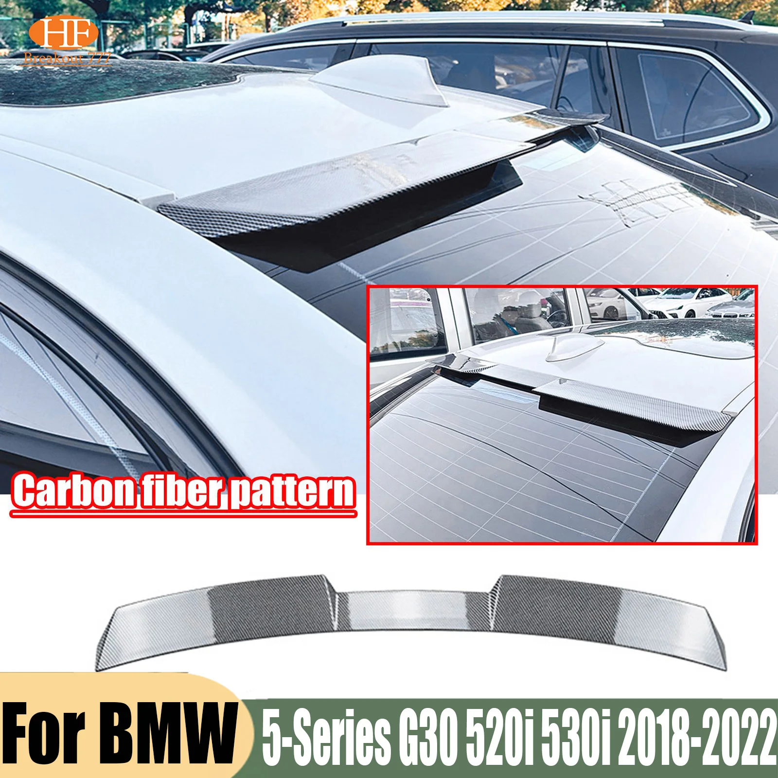 Rear Roof Spoiler Splitter Wings Rear Window Spoiler Body Kits For BMW 5-Series G30 520i 530i 2018-2022