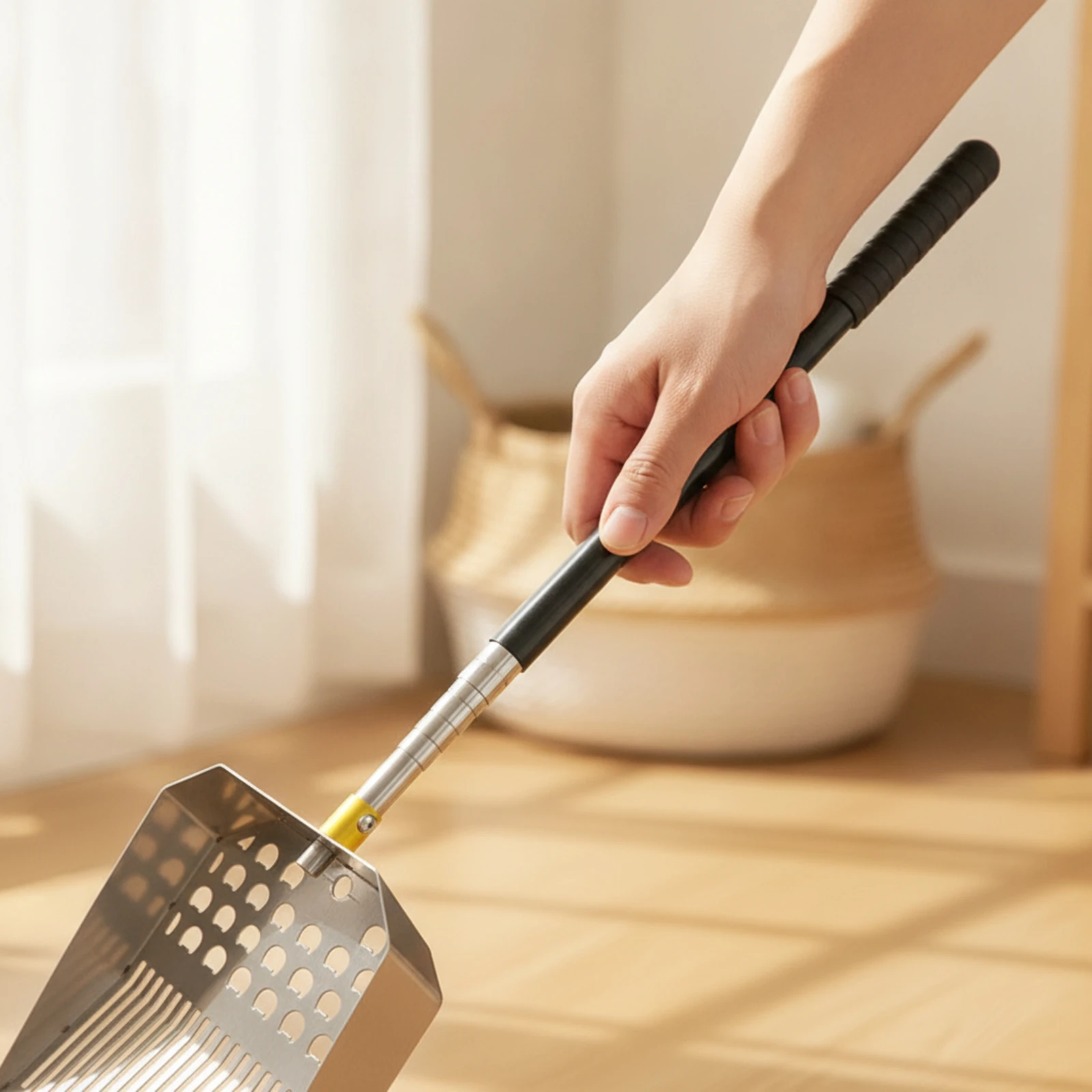Sifting Scoop Metal Litter Scoop Sifting Shovel Heavy Duty Sifter Easy-to-Rinse for Cat Owners, Beach
