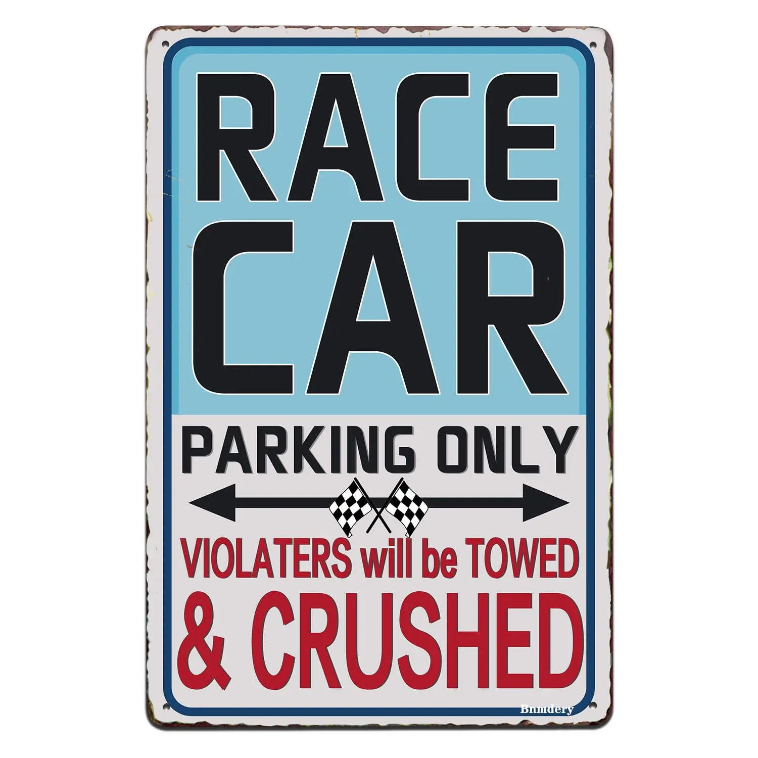 Metal Sign Race Car Parking Only Vintage Rustic Decor Bar Street Cafe Club Road Lane Wall Decoration Outdoor Retro Warning Tin S