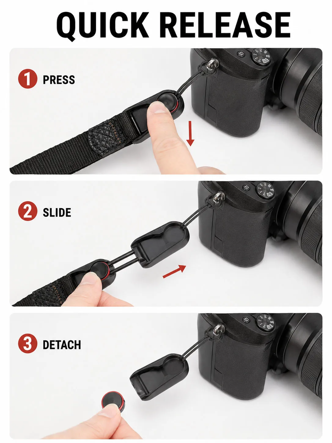 SOARSHOT Schnellverschluss-Kamera-Handgelenkschlaufe Verstellbarer Handgriff für Canon, Sony, Nikon, Fujifilm DSLR- und Spiegelloskameras – Detail 5