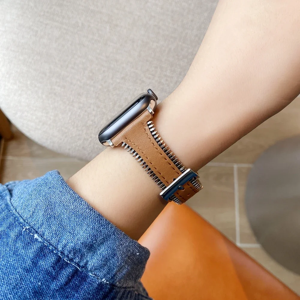 

Superior Link Leather loop Correa For Apple Watch band Series Ultra 10/9/8/7/6/5/4 38mm 40mm 41mm 42mm 44mm 45mm 46mm 49mm Strap