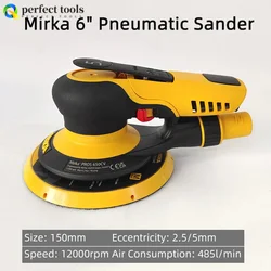 Mirka Pneumatic 6-inch Sandpaper Machine Car Putty Grinding Round 150mm Eccentric 5mm Grinding Machine