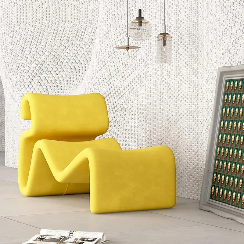 Minimalist Leisure Chair New Designer Balcony Living Room Hotel Homestay Lazy Fabric Sofa Chair Lounge Chair Guest Room Chairs