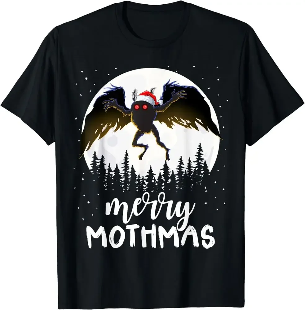 Christmas Mothman Merry Mothmas Creepy Folklore Cryptid Xmas T-Shirt  Tees High Quality 100%Cotton Short Sleeve