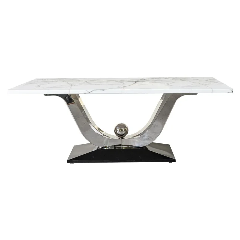 

Light luxury marble, dining table and chair combination, home dining room furniture, European dining table rectangle