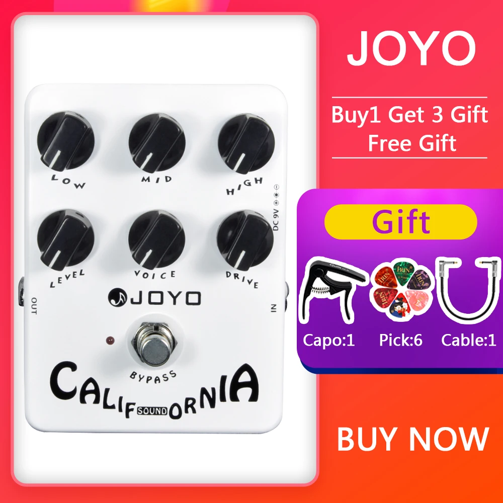 

JOYO JF-15 Guitar Effect Pedal California Sound Overdrive Effect Pedal Guitar Amplifier Simulation Pedal with Rock Tone