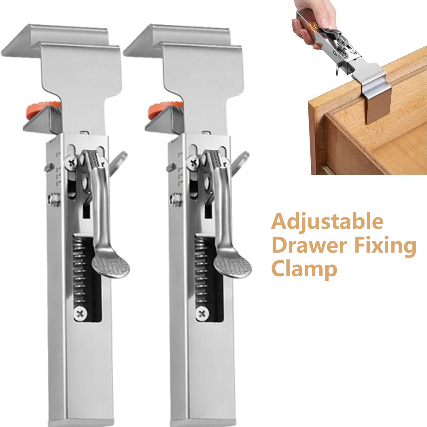 

Adjustable Drawer Fixing Clamp Easy To Install for Kitchen/Bathroom Cabinets Anti - Sliding for Furniture Hardware Accessories