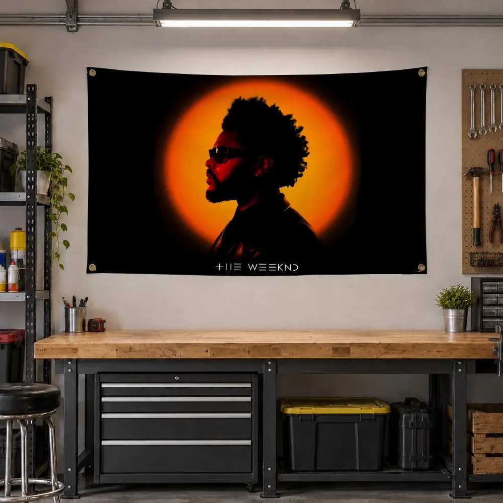 Singer The Weeknd R&B Flags Personalized Banner Flag Room Dorm Camping Picnic Garage Bar Outdoor Wall Decor