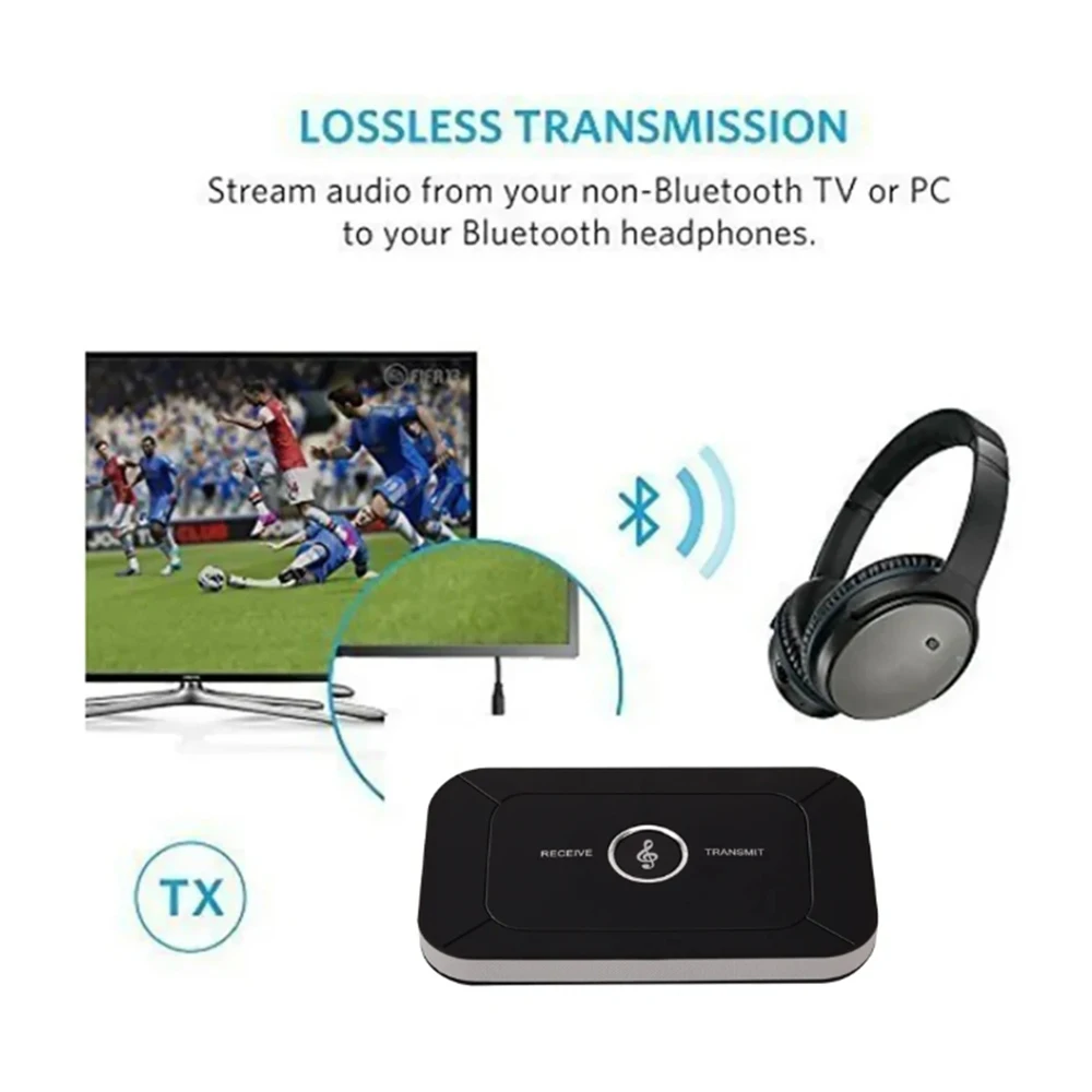 송신기 수신기 무선 B6 Bluetooth 호환 5.0 오디오 어댑터 PC TV 용 3.5mm 3.5 AUX 음악 수신기 송신기 플레이어
