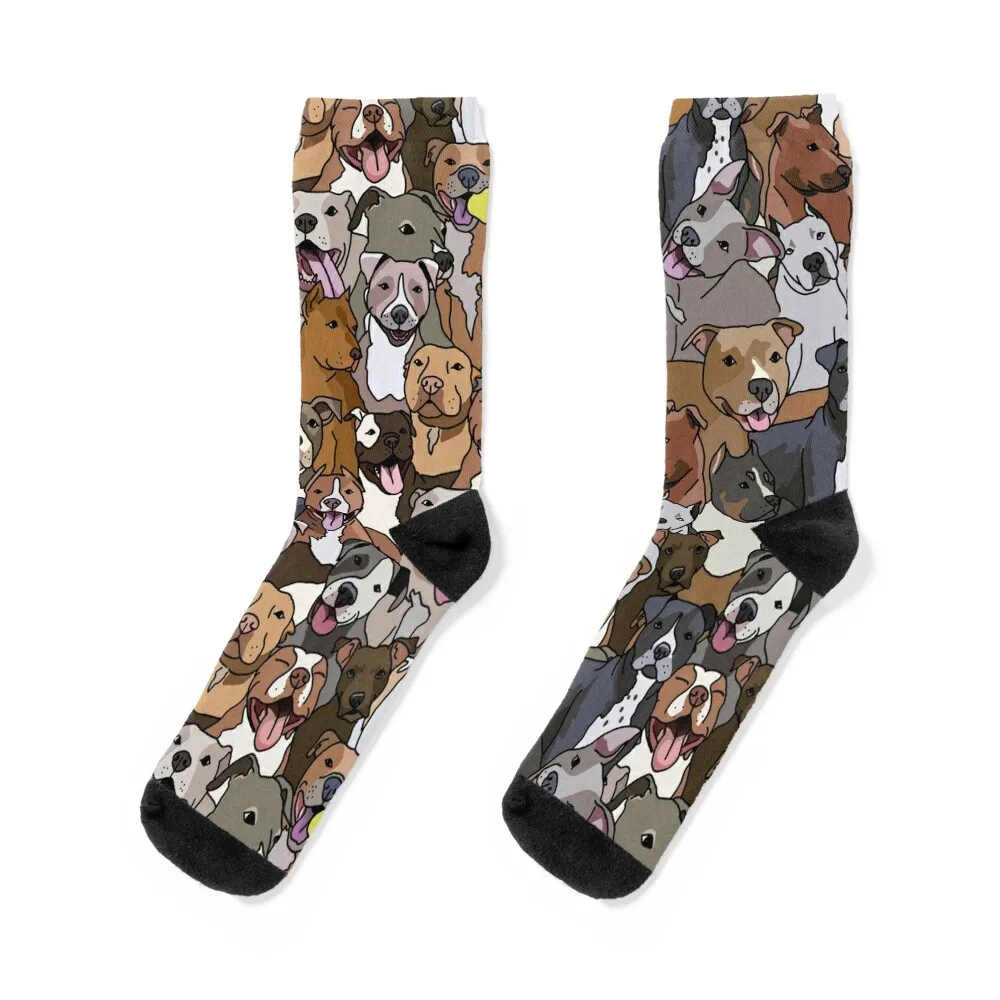 

Pitbull Dog Pattern All The Mutts Socks golf hip hop Socks Man Women's
