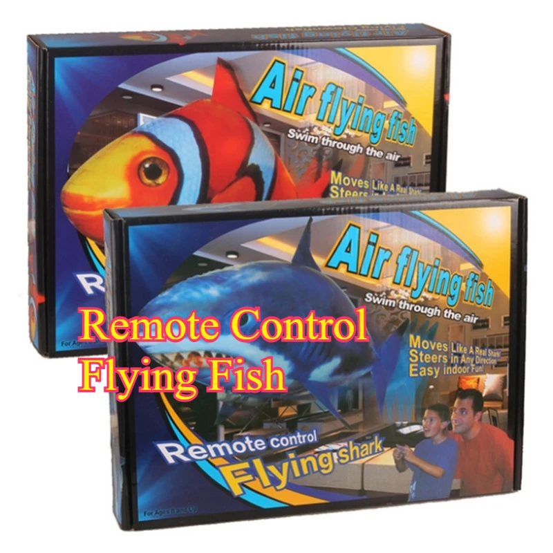 Kreative Luft Aufblasbare Fernbedienung Fliegende Fische Hai Clownfisch Elektrische Fliegende Fische Party Dekoration RC Tier Spielzeug Kinder Geschenk