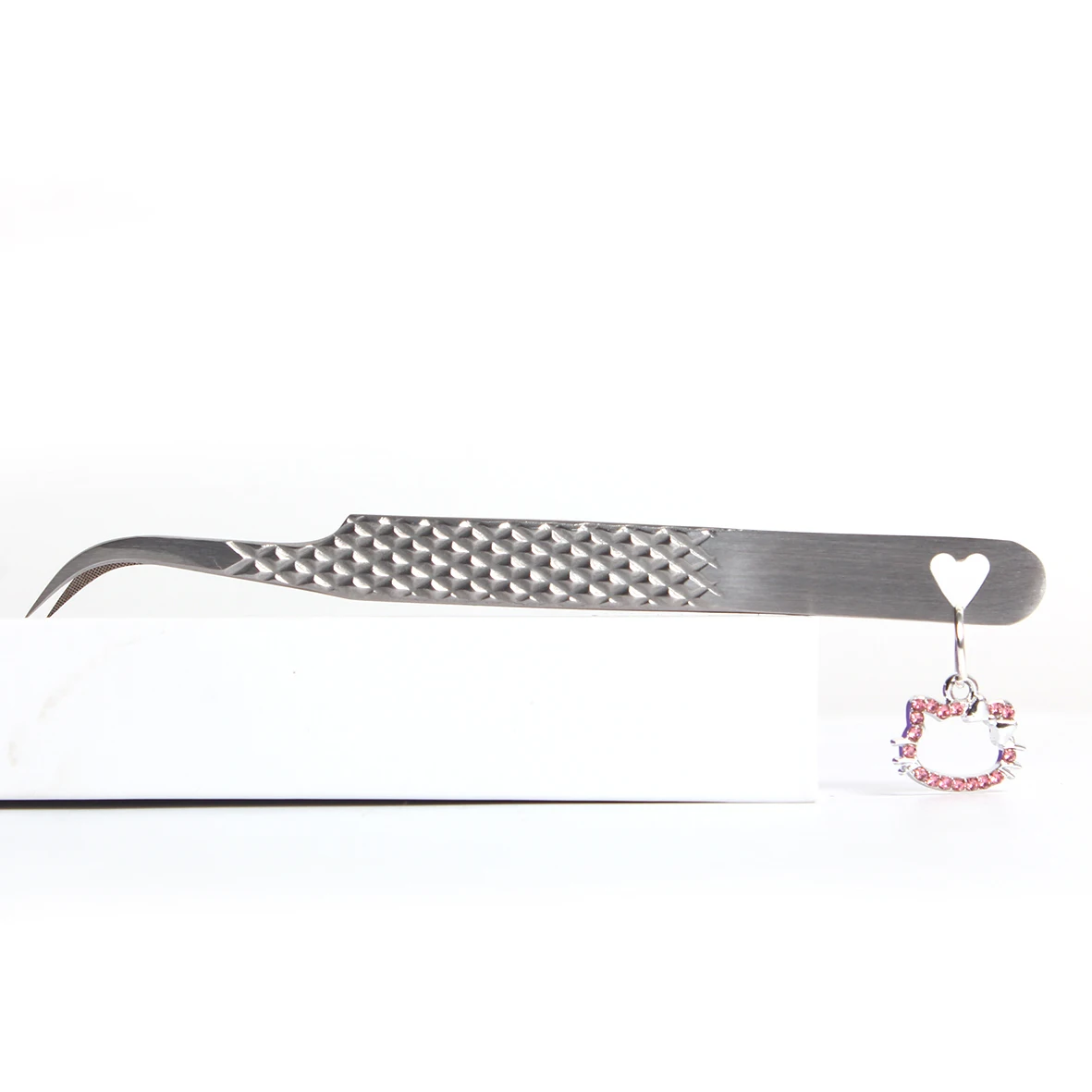 Professionele zilveren elleboog oogschoonheidspincet van hoge kwaliteit, roestvrijstalen wimperpincet