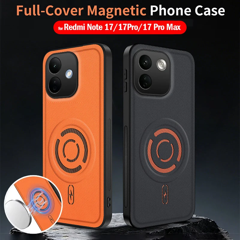 Für Redmi Note 17 / Note 17 Pro Max 5G Hülle für Magsafe Magnetisch Einfarbig PU-Leder Schutz Stoßfeste Handyhülle Funda