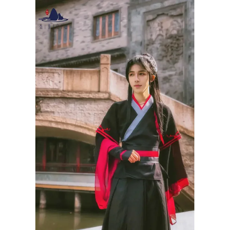 Wei wuxian cosplay traje peruca grandmaster do cultivo demoníaco mo dao zu shi mo xuanyu cosplay traje hanfu cabelo dia das bruxas