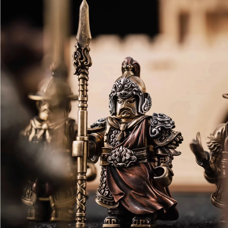 รูปปั้นยุ่ยเฟย ทำจากทองเหลือง พร้อมฐานตั้ง ตกแต่งสไตล์จีน ของตกแต่งบนโต๊ะทำงาน งานศิลปะ รูปปั้นนายพลโบราณแบบถอดประกอบได้ ของสะสม ของขวัญ