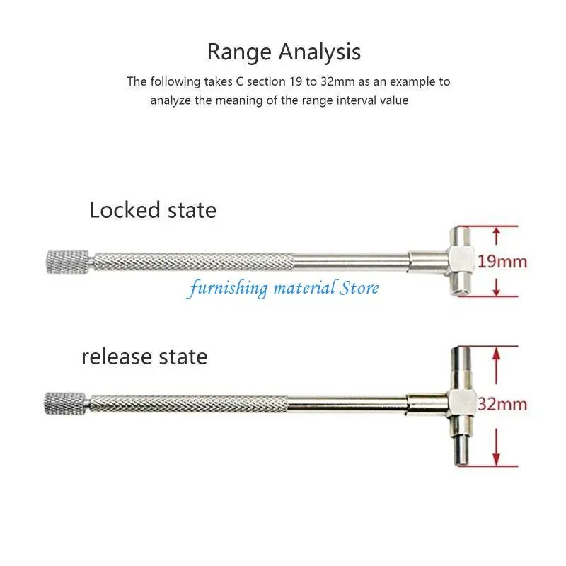 

Y5GD 6 Pcs/Set Telescopic Gauge Set 8-150mm Adjustable Inner Diameter Gauge T-Bore