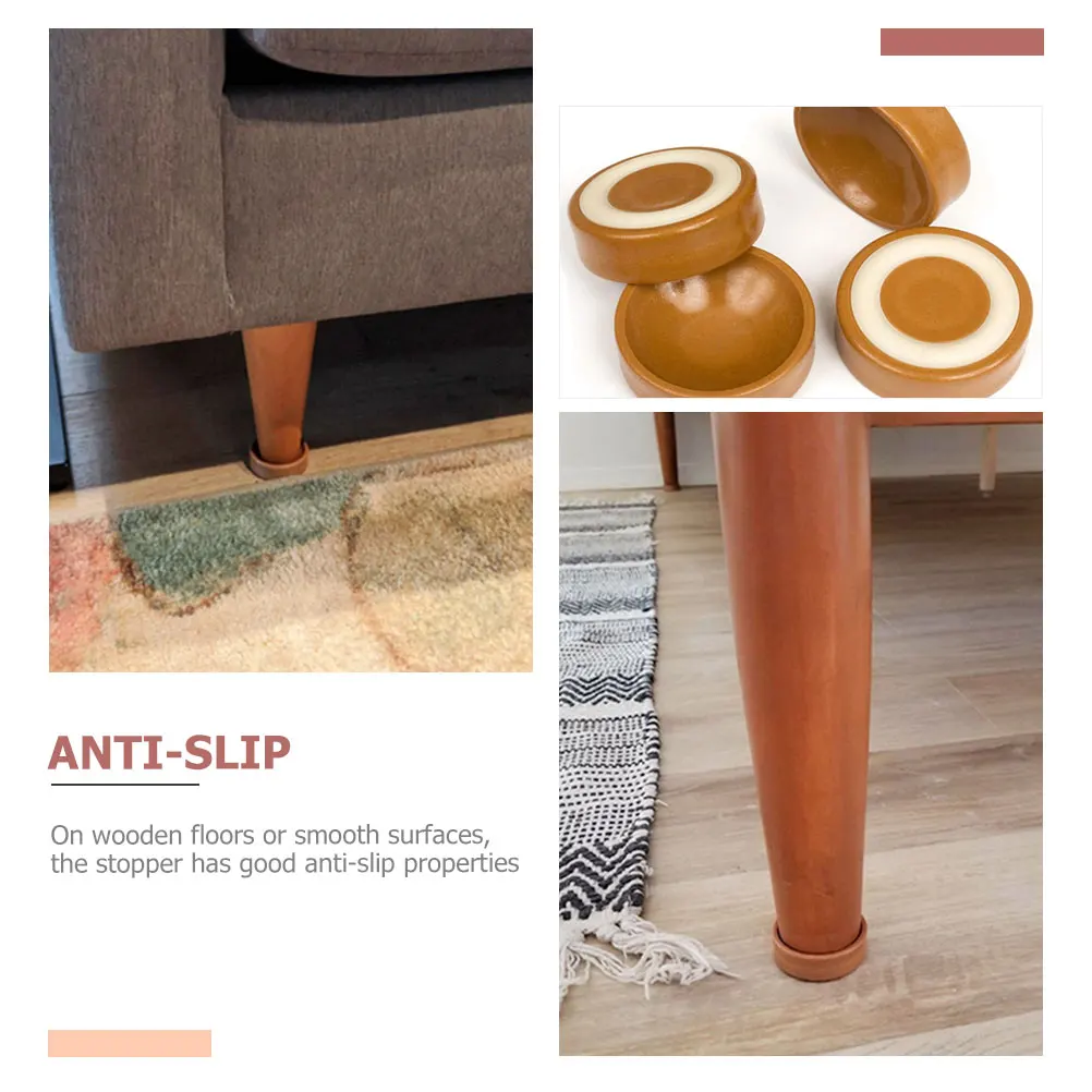 

10 Pcs Non Pads Brown 43mm Inner Diameter Furniture Floor Protector Piano Caster Cups Thick Foot Mats for Chairs