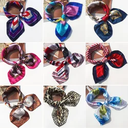 Women Fashionable Silk Scarf Square Lady's Neck Hair Scarves Design Printed Head Kerchief Fashion Girl Scarfs Accessories