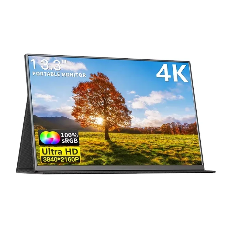 شاشات LCD LED صغيرة مقاس 13.3 بوصة تعمل باللمس وشاشة ألعاب 4K وشاشة لوحة IPS وشاشة عرض USB وشاشة محمولة لأجهزة الكمبيوتر المحمول