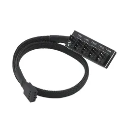 Hub de ventilador de PC PWM de 4 pines, divisor de 5 vías, divisor de 1 a 5, carcasa de PC de 5 vías, placa base interna, Cable de extensión de alimentación de ventilador de 4 pines/3 pines